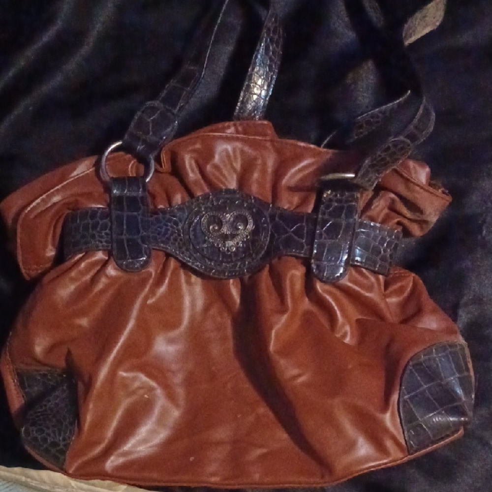 Source Unknown Brown and Black Tote Bag